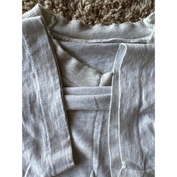 VTG Distressed Cropped NCAA Miami Hurricanes Mascot Single Stitch L Heather Gray - Picture 2 of 8